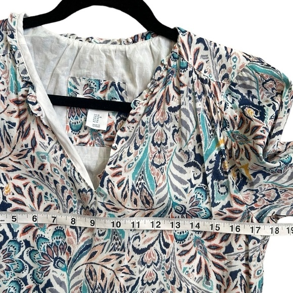 Lucky Brand Women's 3/4 Sleeve Blue Floral Paisley Print Midi Dress - Picture 9 of 10